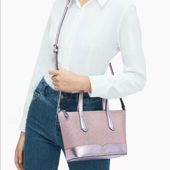 KATE SPADE LOLA GLITTER SMALL SATCHEL & WALLET NWT - Picture 15 of 16